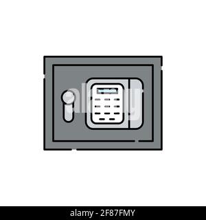 Safe olor line icon. Pictogram for web page, mobile app, promo. UI UX GUI design element. Editable stroke. Stock Vector
