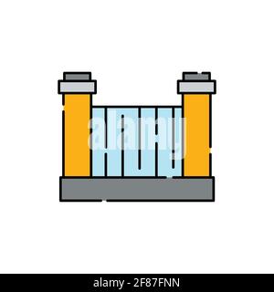 Fence olor line icon. Pictogram for web page, mobile app, promo. UI UX GUI design element. Editable stroke. Stock Vector