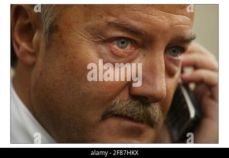 George Galloway after hearing that he has been expelled from the Labour Party.pic David Sandison 23/10/2003 Stock Photo