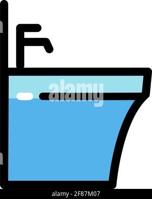 Bidet color icon in simple style isolated vector isolated on white background Stock Vector