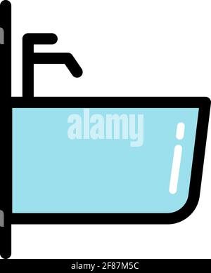 Bidet color icon in simple style isolated vector isolated on white background Stock Vector