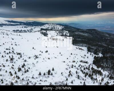 Aerial view of Vitosha Mountain near Kamen Del Peak, Sofia city Region, Bulgaria Stock Photo