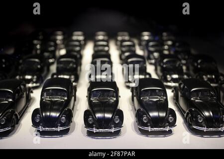 Classic model black toy cars. Stock Photo