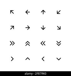 Pixel perfect editable stroke arrow line art icons Stock Vector