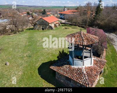 Aerial view of church of Saint Simeon Stylites at Egalnitsa village, Pernik Region, Bulgaria Stock Photo