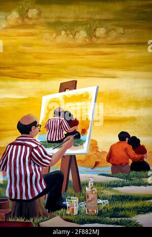 Painting vivid imagination of a painters vision and artistic interpretation Stock Photo