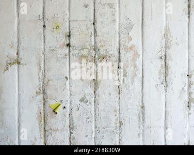 Urban old blank white wall with grunge texture background. Empty space. Stock Photo