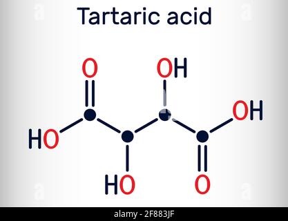 Tartaric acid, dextrotartaric, levotartaric acid molecule. It is  antioxidant E334, occurs in grapes, bananas, tamarinds, citrus. Structural  chemical f Stock Vector Image & Art - Alamy