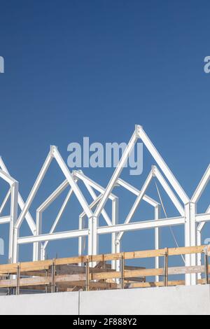 Construction of new contemporary family homes in The Netherlands Stock Photo