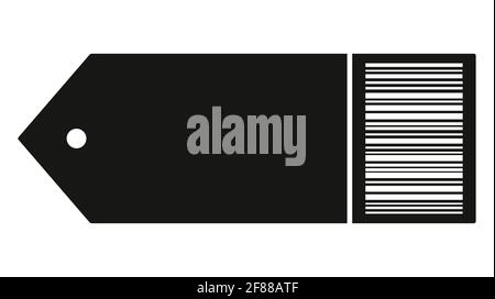 Tag with barcode. Label Price Tag Icon Pictogram. Isolated vector illustration on white background. Stock Vector