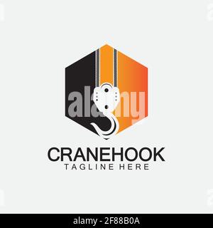 Crane hook logo icon vector illustration design  template Stock Vector