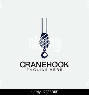 Crane hook logo icon vector illustration design  template Stock Vector