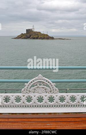 The Mumbles lighthouse, Gower, Wales Stock Photo