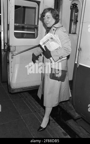 File photo dated 01/12/81 of the victor of the Crosby by-election, Shirley Williams, at Euston Station, London, when she arrived from the Liverpool constituency to take up her seat at the Commons as the first elected SDP MP. The former cabinet minister and Liberal Democrat peer, Baroness Williams of Crosby, has died aged 90, the Liberal Democrats have said. Issue date: Monday April 12, 2021. Stock Photo