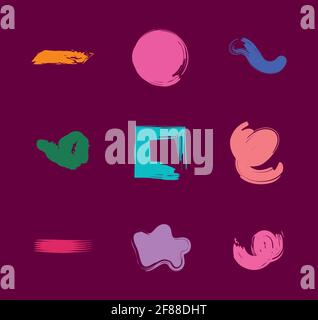 Palette icon sign. A set of nine original needle buttons. Vector ...
