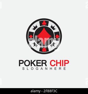 Casino chip icon, poker chip vector icon logo,Casino chips for poker or roulette.Vector illustration isolated on white background. Stock Vector