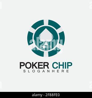 Casino chip icon, poker chip vector icon logo,Casino chips for poker or roulette.Vector illustration isolated on white background. Stock Vector