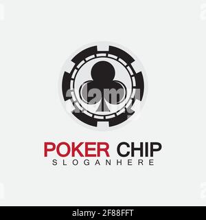 Casino chip icon, poker chip vector icon logo,Casino chips for poker or roulette.Vector illustration isolated on white background. Stock Vector