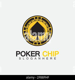 Casino chip icon, poker chip vector icon logo,Casino chips for poker or roulette.Vector illustration isolated on white background. Stock Vector