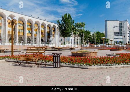 View of Ala Too square in Bishkek, capital of Kyrgyzstan. Stock Photo