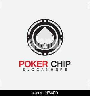 Casino chip icon, poker chip vector icon logo,Casino chips for poker or roulette.Vector illustration isolated on white background. Stock Vector