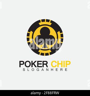 Casino chip icon, poker chip vector icon logo,Casino chips for poker or roulette.Vector illustration isolated on white background. Stock Vector