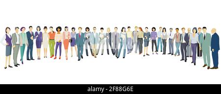 Diverse business people stand together Stock Vector