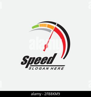 Speed logo design, silhouette speedometer symbol icon vector,speed Auto car Logo Template vector illustration icon design Stock Vector