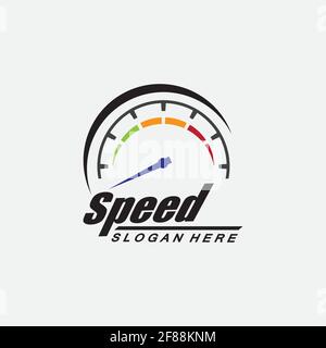 Speed logo design, silhouette speedometer symbol icon vector,speed Auto car Logo Template vector illustration icon design Stock Vector