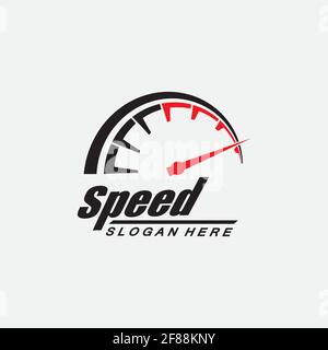 Speed logo design, silhouette speedometer symbol icon vector,speed Auto car Logo Template vector illustration icon design Stock Vector