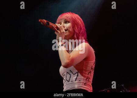 Paramore and Hayley Williams seen in concert at the LG Arena Birmingham 2010 Stock Photo