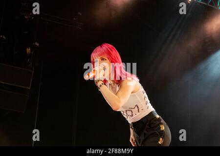 Paramore and Hayley Williams seen in concert at the LG Arena Birmingham 2010 Stock Photo