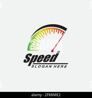 Speed logo design, silhouette speedometer symbol icon vector,speed Auto car Logo Template vector illustration icon design Stock Vector