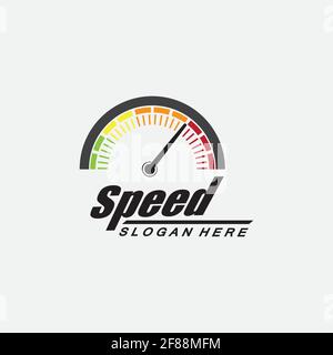 Speed logo design, silhouette speedometer symbol icon vector,speed Auto car Logo Template vector illustration icon design Stock Vector