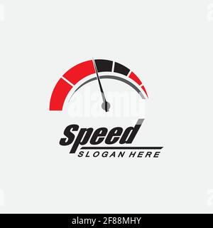Speed logo design, silhouette speedometer symbol icon vector,speed Auto car Logo Template vector illustration icon design Stock Vector