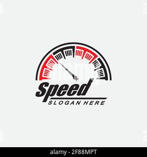 Speed logo design, silhouette speedometer symbol icon vector,speed Auto car Logo Template vector illustration icon design Stock Vector