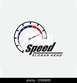 Speed logo design, silhouette speedometer symbol icon vector,speed Auto car Logo Template vector illustration icon design Stock Vector