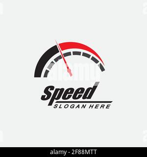Speed logo design, silhouette speedometer symbol icon vector,speed Auto car Logo Template vector illustration icon design Stock Vector