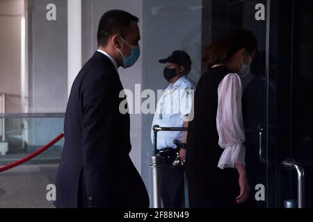 Washington, USA. 12th Apr, 2021. Italian Foreign Minister Luigi Di Maio arrives to hold a meeting with Secretary of State Antony Blinken, today on April 12, 2021 at the US Department of State in Washington DC, USA. (Photo by Lenin Nolly/Sipa USA) Credit: Sipa USA/Alamy Live News Stock Photo