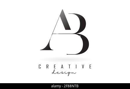 AB Letter Logo Design with Serif Font. AB Icon Logo with united ...