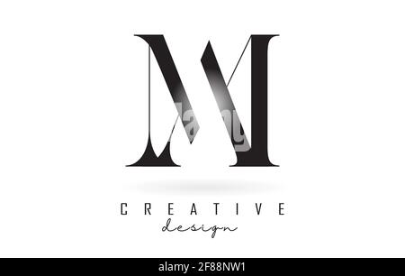 AM Letter Logo Design with Serif Typography Font and Elegant Modern ...