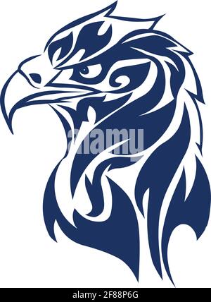 Eagle head American symbol vector icon logo isolated on white background Stock Vector