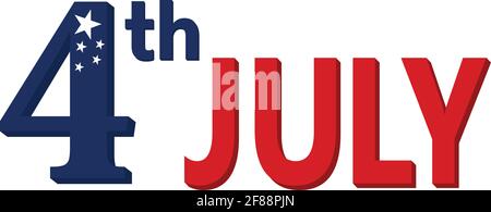 4th of july card vector isolated on white background Stock Vector