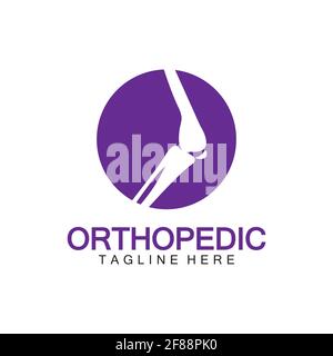 Orthopedic Health Bone Logo vector illustration Design template,Knee Bone Logo designs concept, Health Bone logo symbol icon Stock Vector