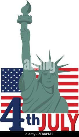 4th of july Statue of Liberty vector illustration Stock Vector