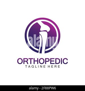 Orthopedic Health Bone Logo vector illustration Design template,Knee Bone Logo designs concept, Health Bone logo symbol icon Stock Vector