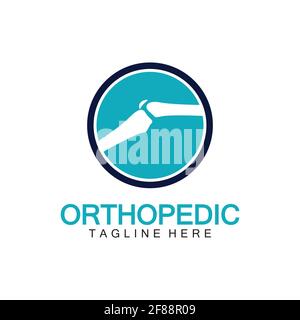 Orthopedic Health Bone Logo vector illustration Design template,Knee Bone Logo designs concept, Health Bone logo symbol icon Stock Vector