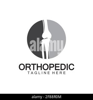 Orthopedic Health Bone Logo vector illustration Design template,Knee Bone Logo designs concept, Health Bone logo symbol icon Stock Vector