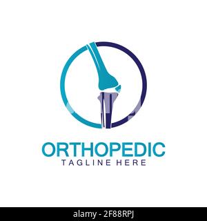 Orthopedic Health Bone Logo vector illustration Design template,Knee Bone Logo designs concept, Health Bone logo symbol icon Stock Vector