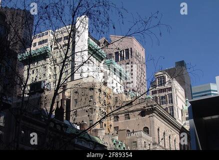 Various Buildings as viewed from the Courtyard of the Museum Of Modern Art, New York City. USA. MOMA Stock Photo